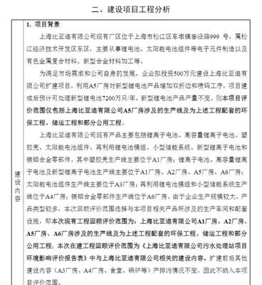 比亚迪拟扩建上海工厂,预计每年可处理新型锂电池7200万只